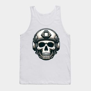 Tactical Skull Dominance Tee: Where Strength Meets Edgy Elegance Tank Top